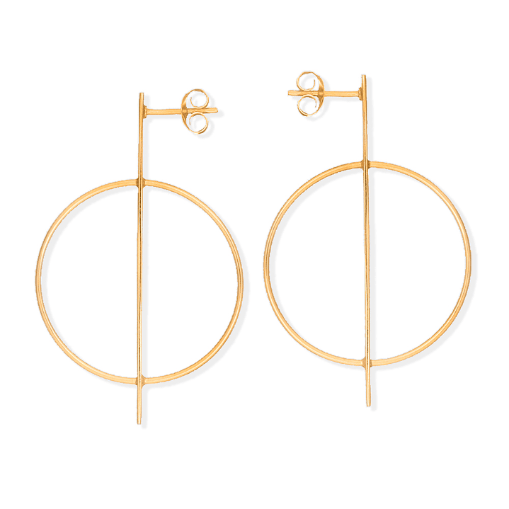 Aros De Plata Con Baño de Oro Circulo Áureo 1