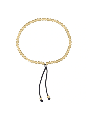 Pulsera De Plata Bañado En Oro Ajustable Con Bolitas 