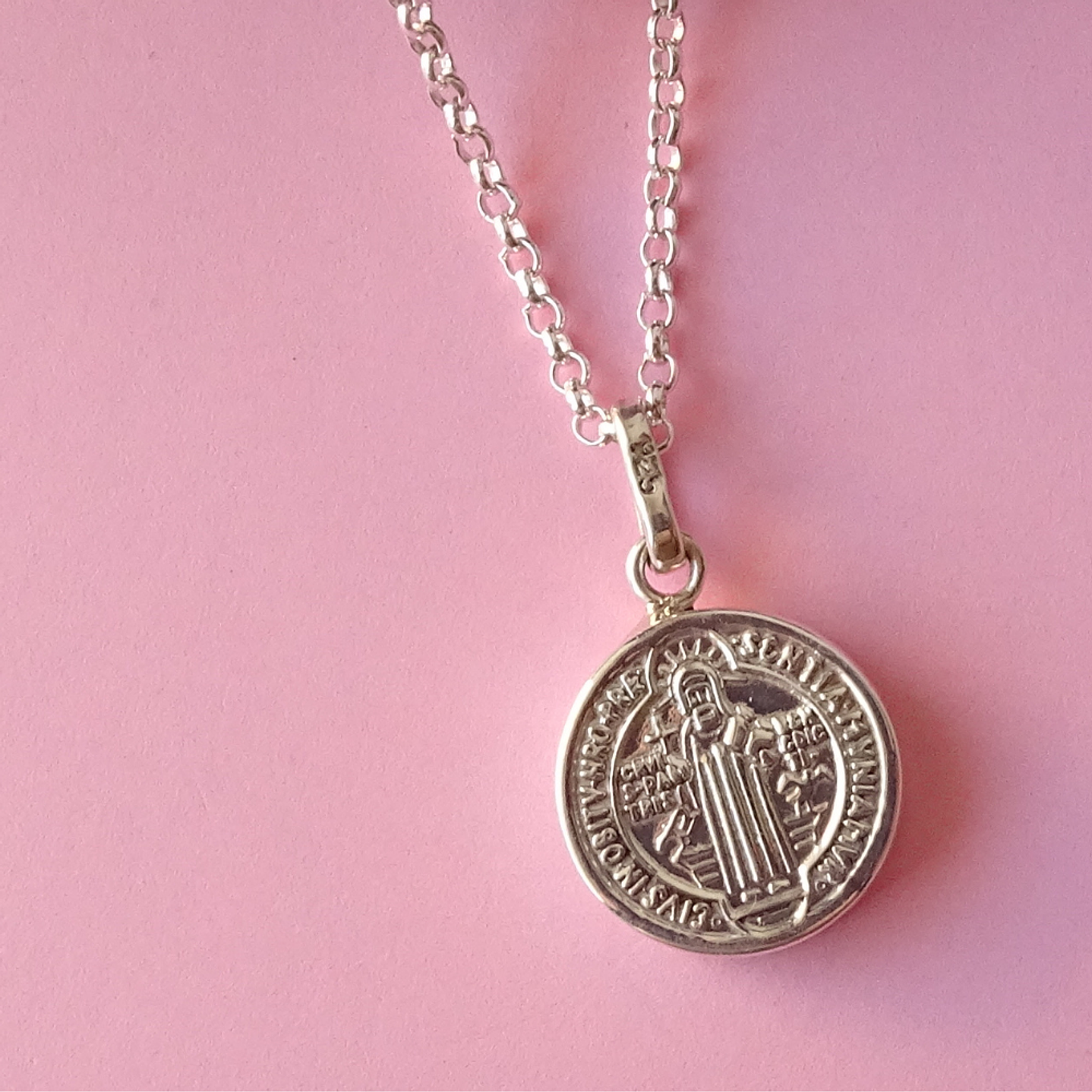 Cadena De Plata 925 Rollo y San Benito - Religioso 3