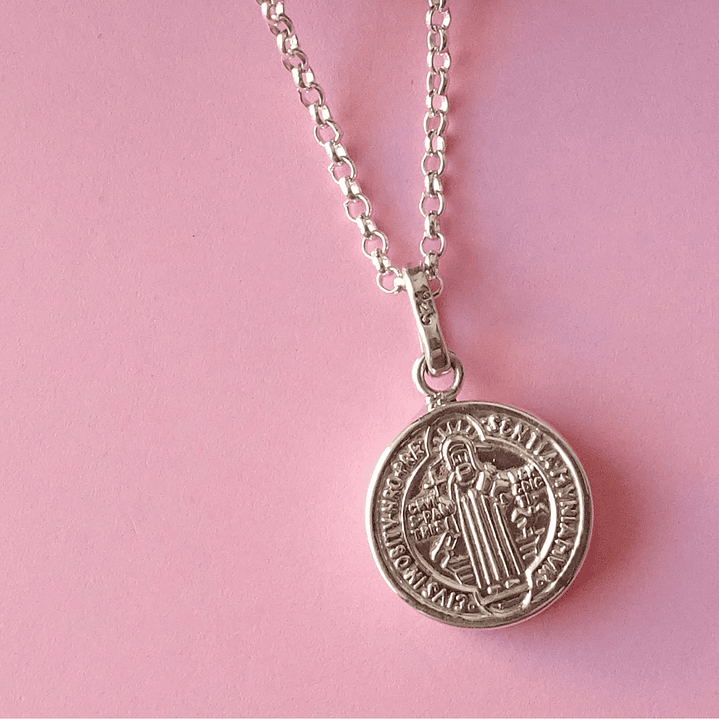 Cadena De Plata 925 Rollo y San Benito - Religioso 3