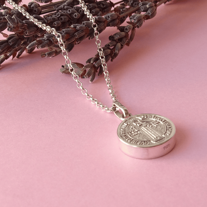 Cadena De Plata 925 Rollo y San Benito - Religioso 4