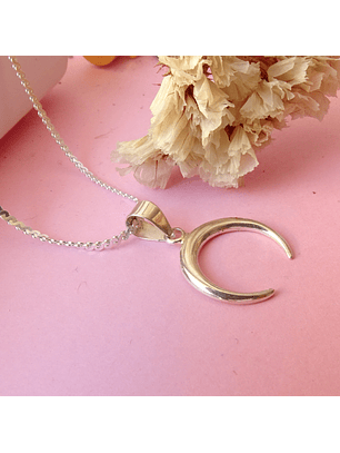 Cadena De Plata 925 Serpiente & Media Luna
