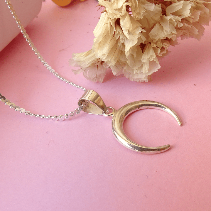 Cadena De Plata 925 Serpiente & Media Luna 2