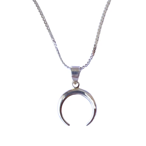 Cadena De Plata 925 Serpiente & Media Luna