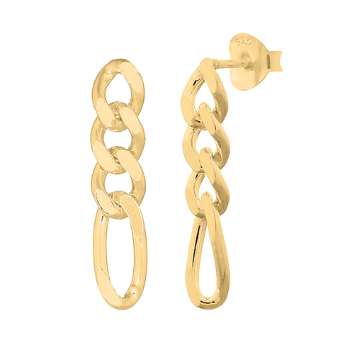Aros De Plata Con Baño de Oro Figaro
