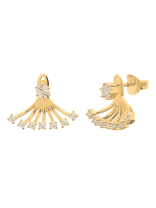 Aros De Plata Con Baño de Oro Compuesto Brillo