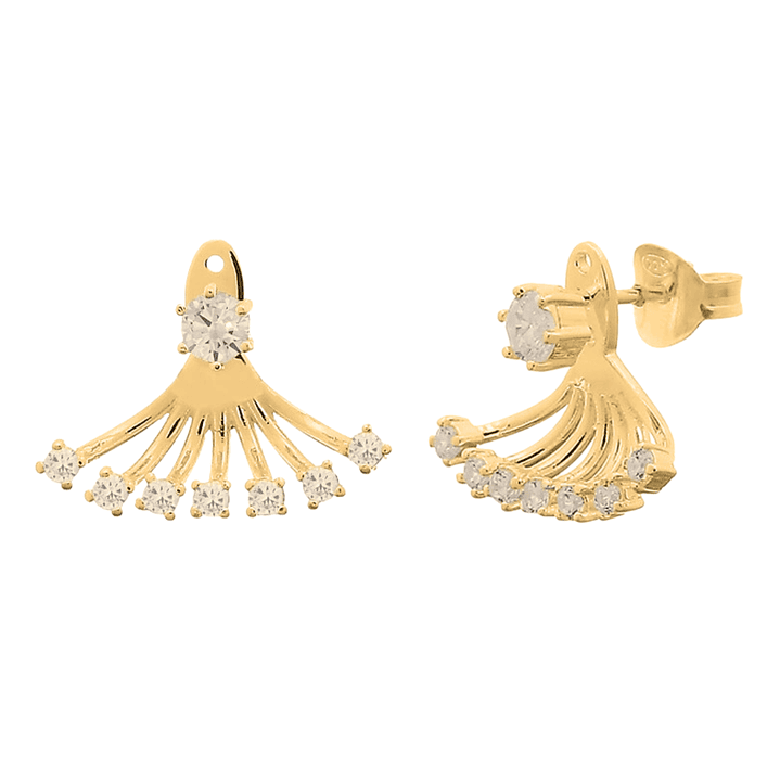 Aros De Plata Con Baño de Oro Compuesto Brillo 1