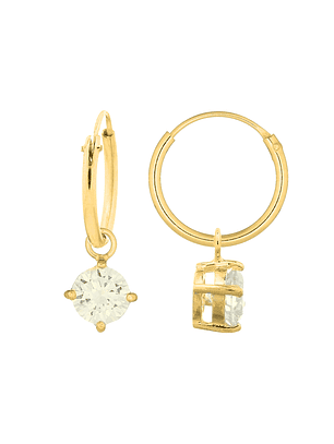 Aros De Plata Con Baño Argollas Punto de Luz