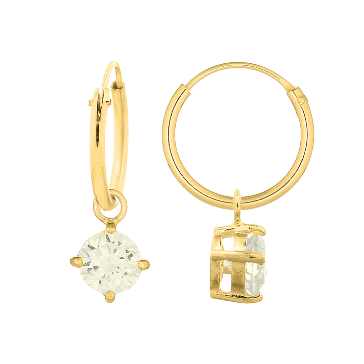 Aros De Plata Con Baño Argollas Punto de Luz 1