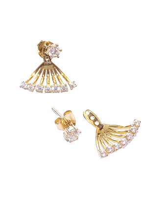 Aros De Plata Con Baño de Oro Compuesto Brillo