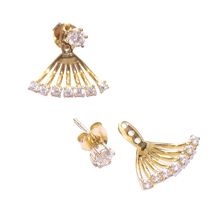 Aros De Plata Con Baño de Oro Compuesto Brillo 2