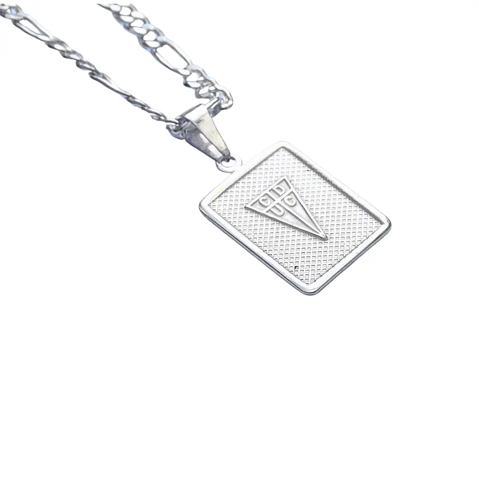 Cadena de Plata Fígaro Con Colgate U de Chile 1
