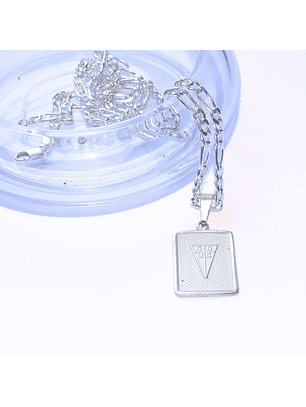 Cadena de Plata Figaro Con Colgate de La U de Chile