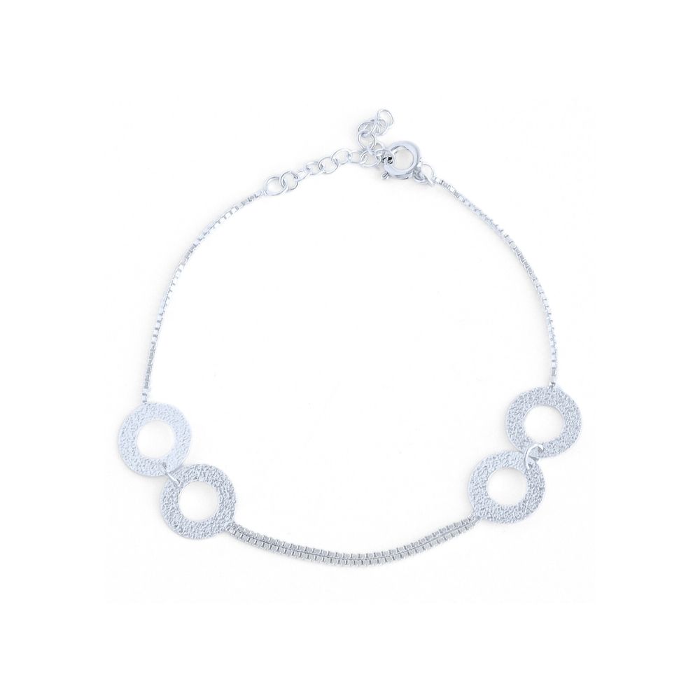 Pulsera De Plata 925 Con Punto Satinado - Mabelita