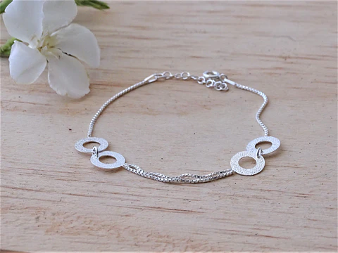 Pulsera De Plata 925 Aro Satinado