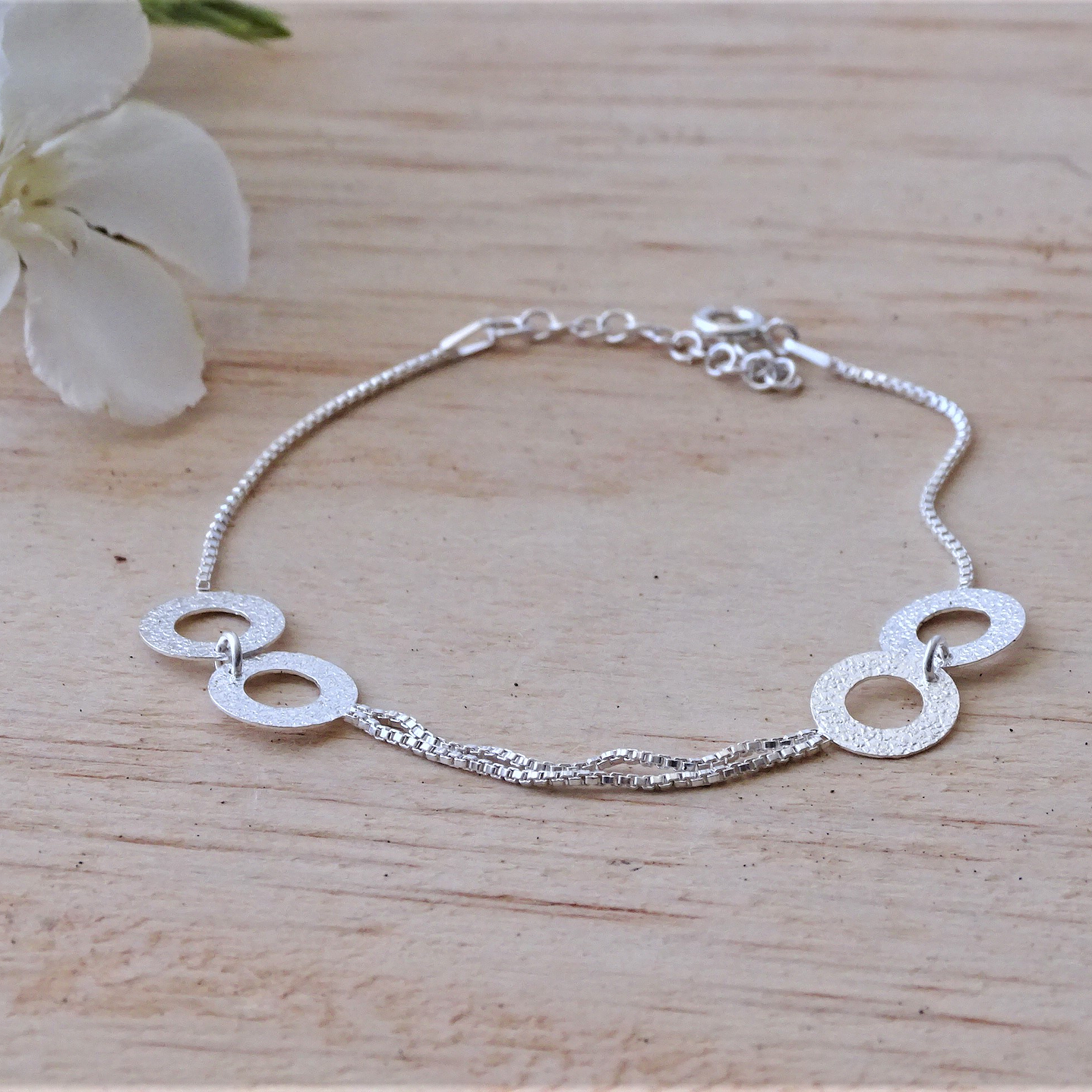 Pulsera De Plata 925 Aro Satinado 2