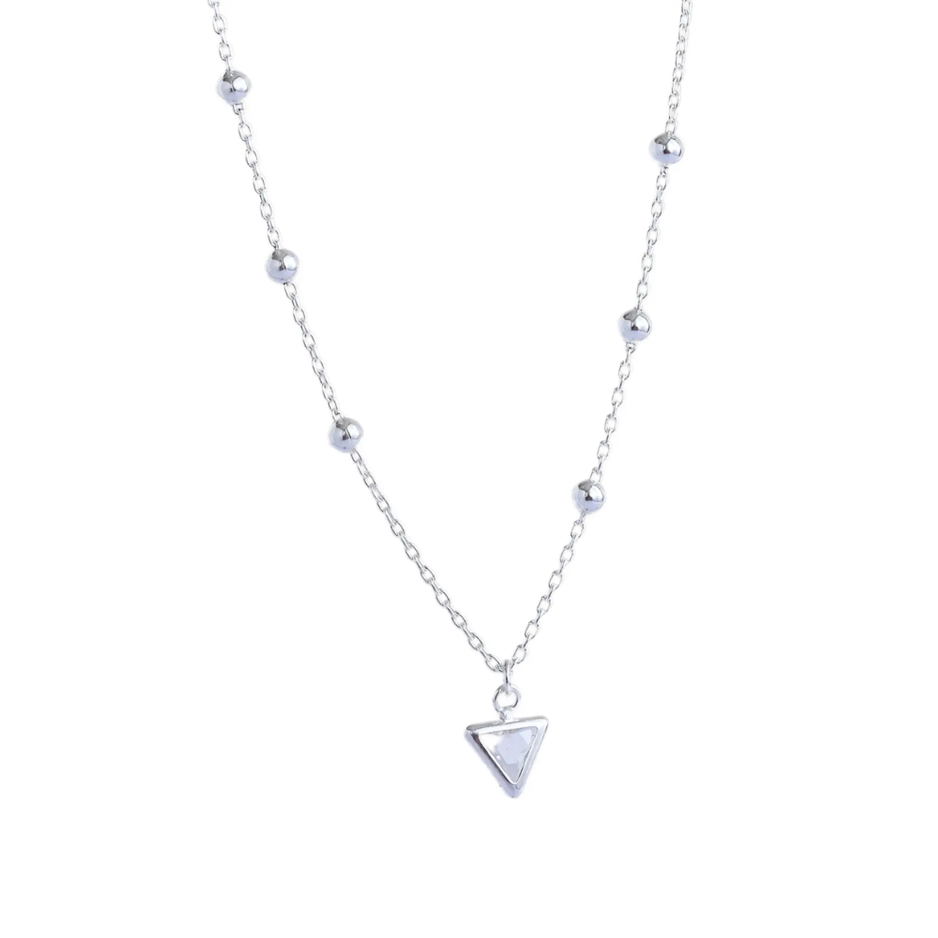 Cadena De Plata 925 Triangulo y Punto 1