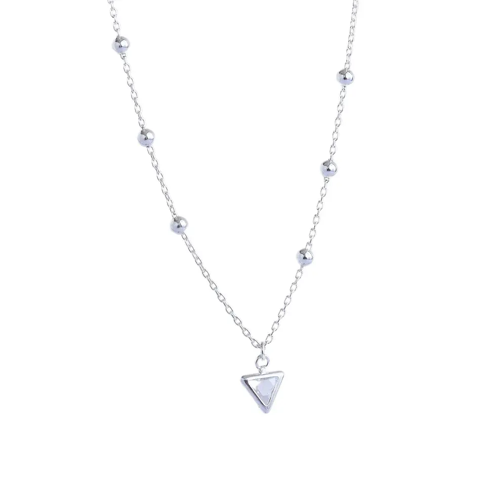 Cadena De Plata 925 Triangulo y Punto 1
