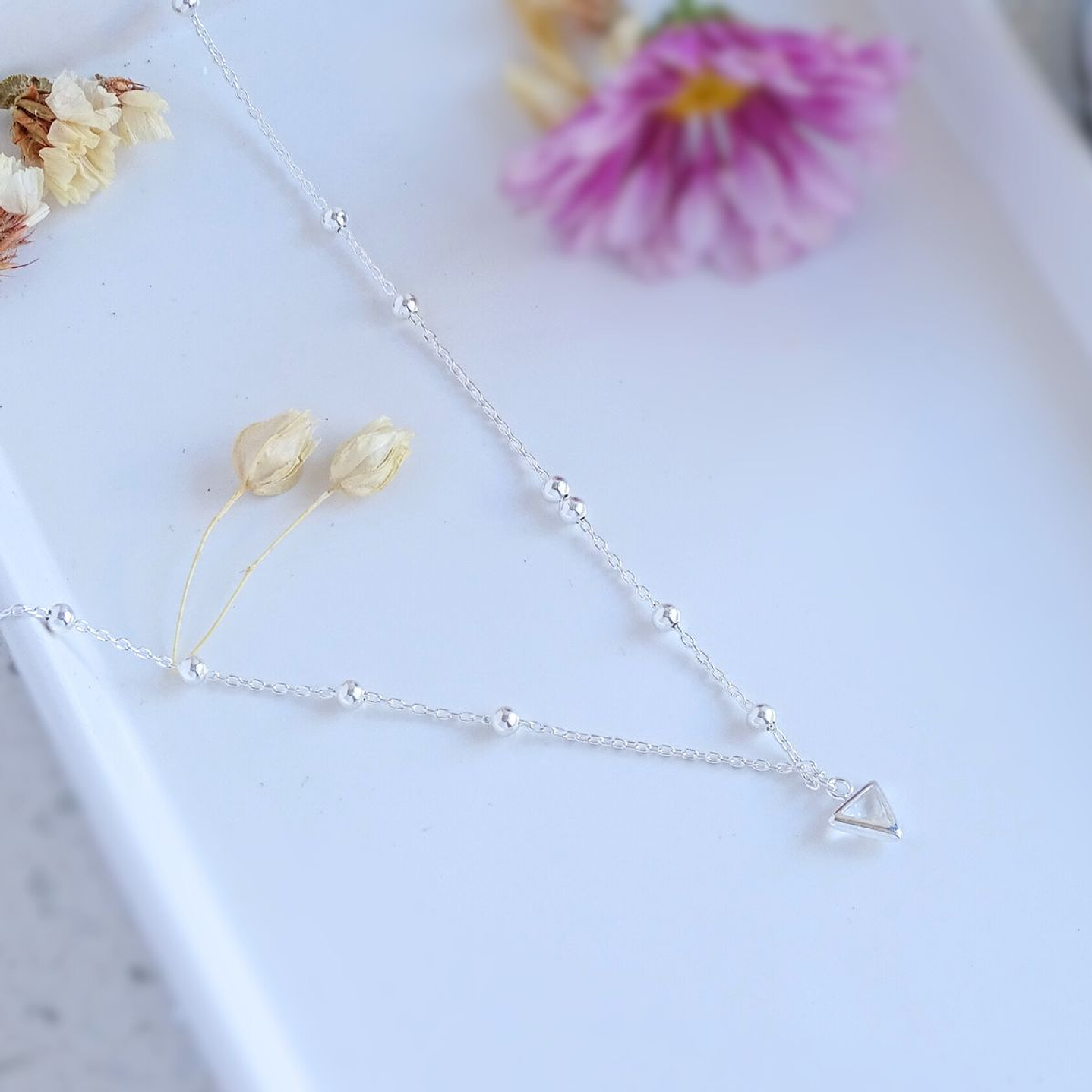 Cadena De Plata 925 Triangulo y Punto 4