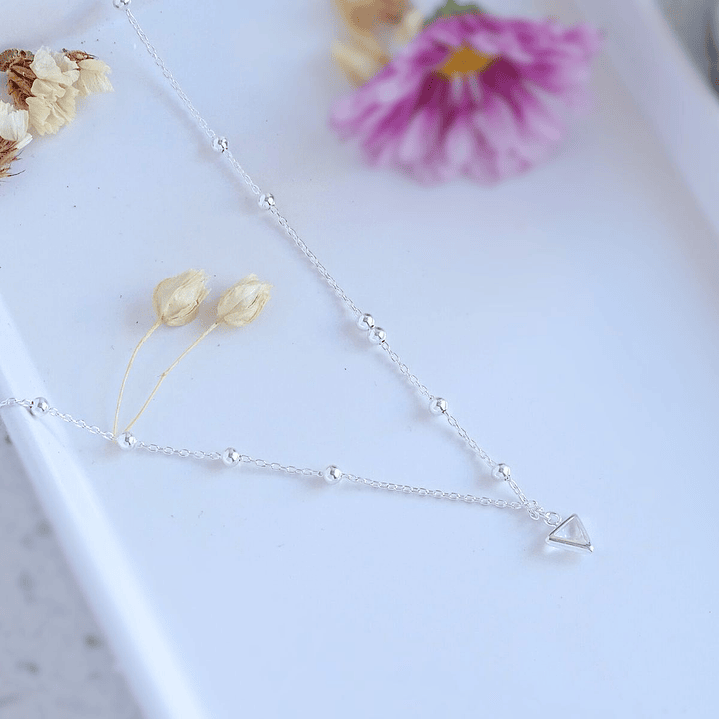 Cadena De Plata 925 Triangulo y Punto 4