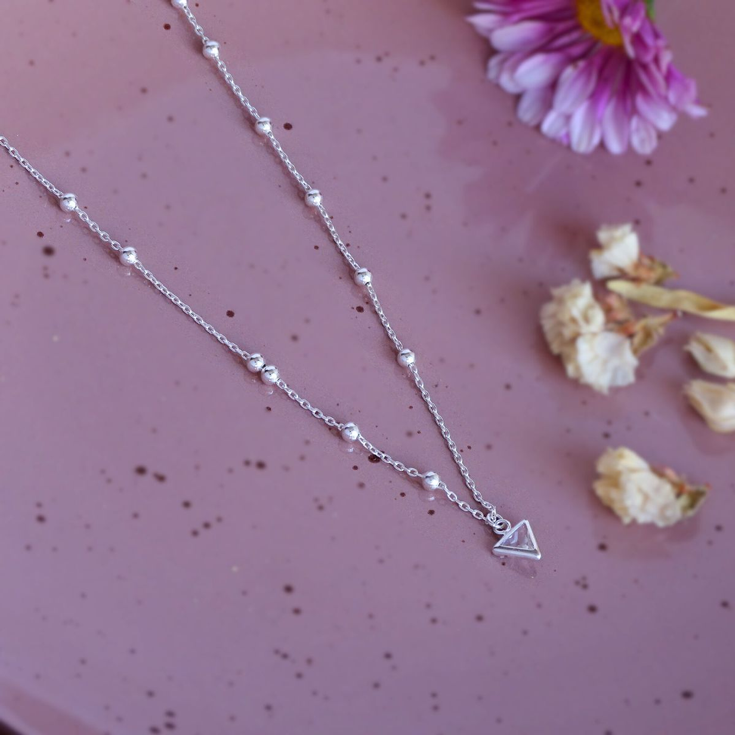 Cadena De Plata 925 Triangulo y Punto 3