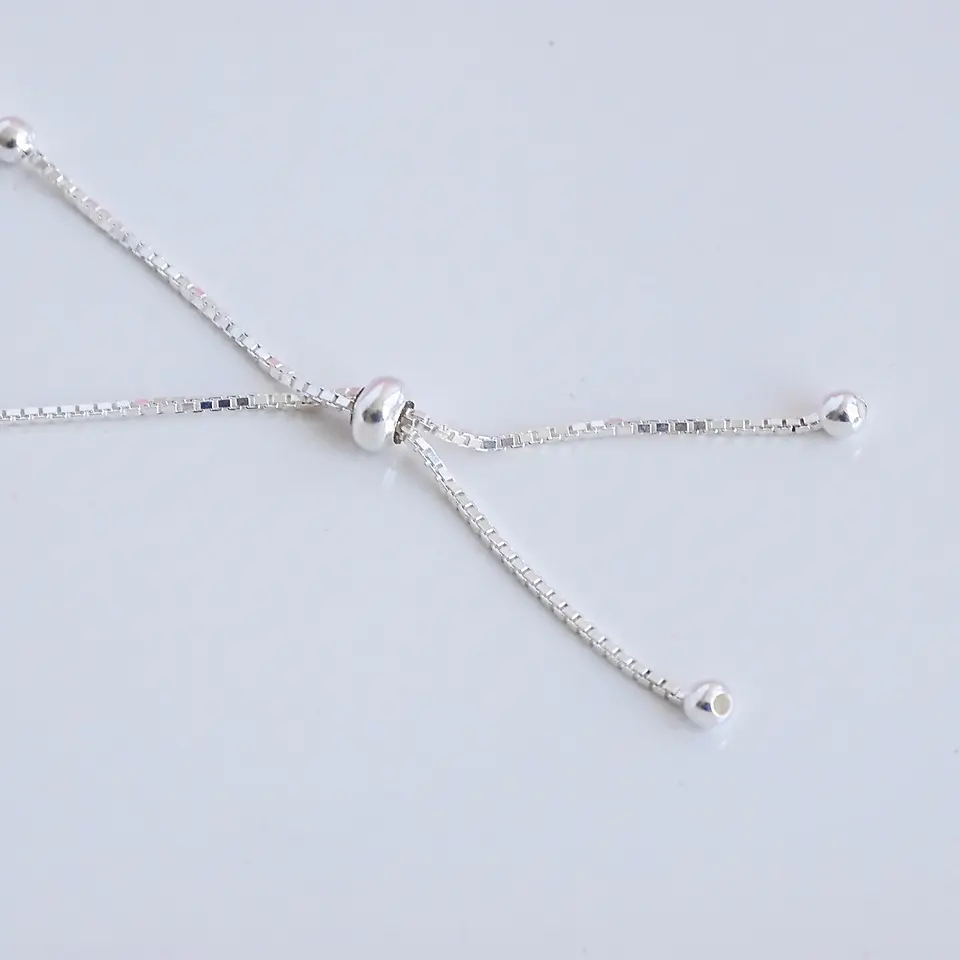 Pulsera De Plata Ley 925 Ajustable Con Bolitas F 2