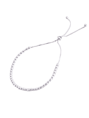 Pulsera De Plata Ley 925 Ajustable Con Bolitas F