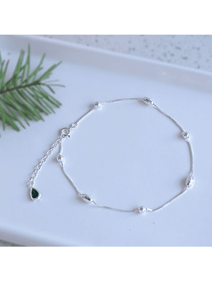 Tobillera De Plata 925 Punto Centrino