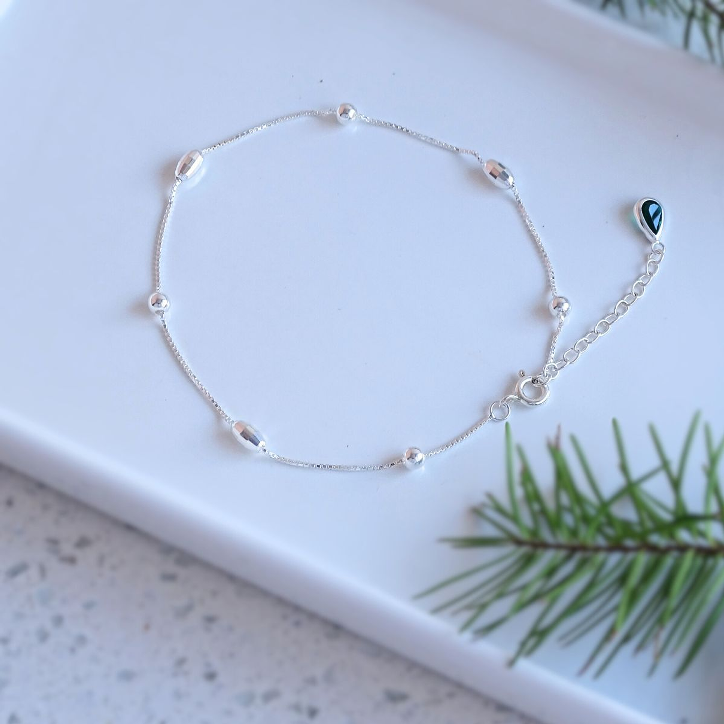 Tobillera De Plata 925 Punto Centrino 3