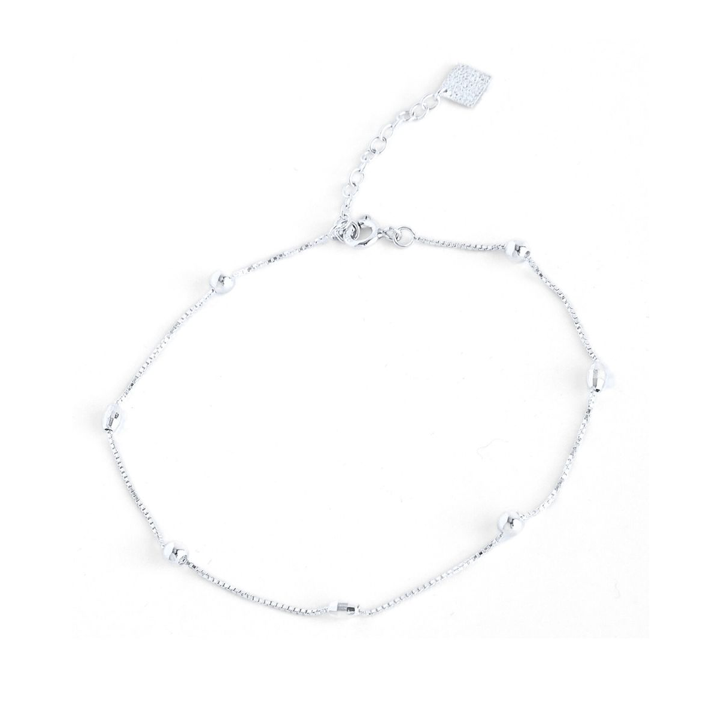 Tobillera De Plata 925 Puntos Y Porotos 1