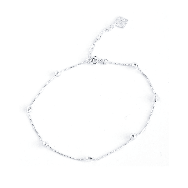 Tobillera De Plata 925 Puntos Y Porotos 1