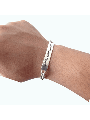 Pulsera Piocha Ley 925 Grumet Hombre Piocha Personalizado