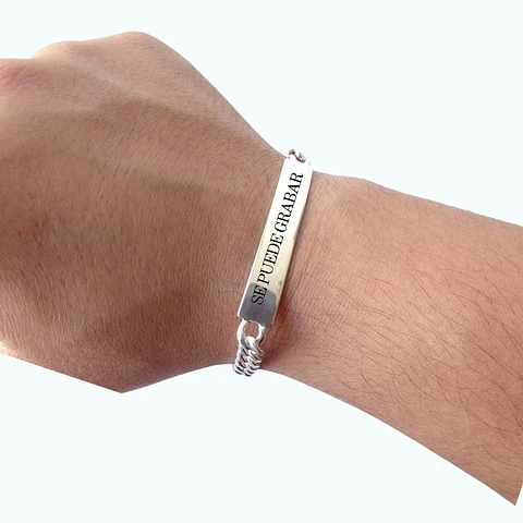 Pulsera Piocha Masculina Plata 925 Personalizable