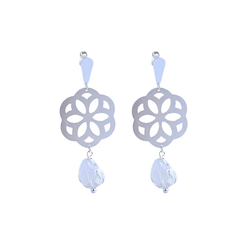 Aros De Plata Baris White G.