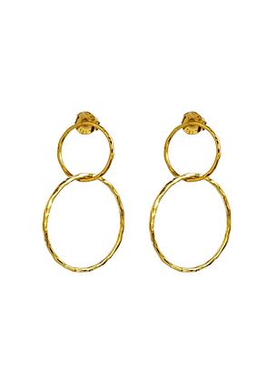 Aros De Plata Con Baño de Oro Aros Doble