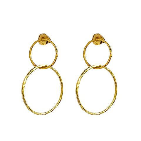 Aros De Plata Con Baño de Oro Aros Doble