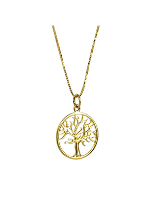 Collar De Plata Con Baño De Oro Árbol de la Vida