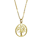 Collar De Plata Con Baño De Oro Árbol de la Vida - Miniatura 1