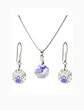 Conjunto De Plata 925 & Cristales Octágonos Aurora Boreal  - Miniatura 1