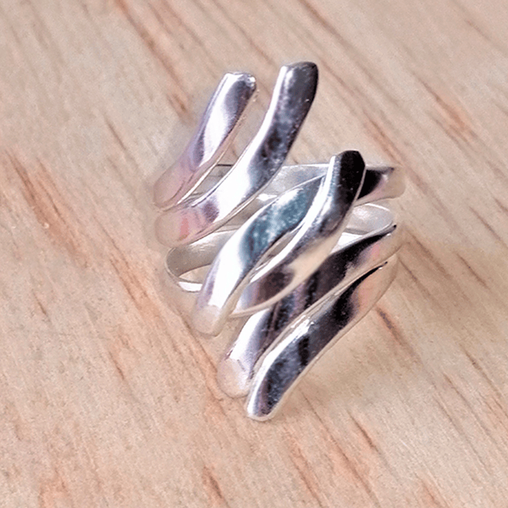 Anillo Ajustable Plata 925 Entrelazado Reda 3