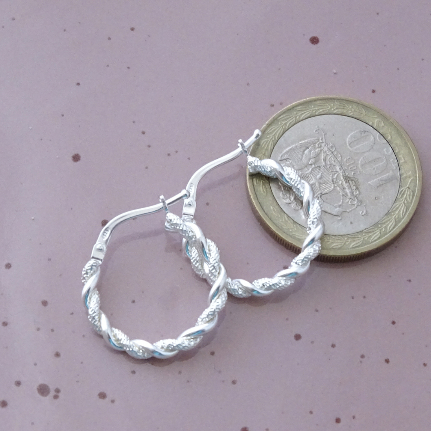 Aros De Plata 925 Argollas Enroscada 2cm 4