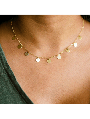 Collar De Plata Con Baño De Oro Minimedallas 