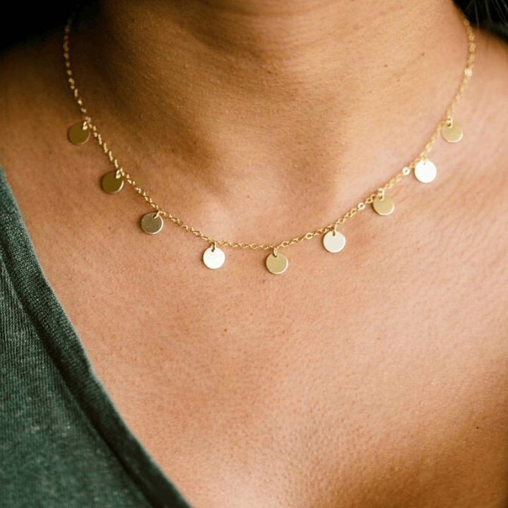 Collar De Plata Con Baño De Oro Minimedallas  2