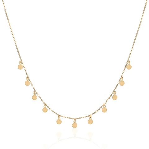 Collar De Plata Con Baño De Oro Minimedallas 
