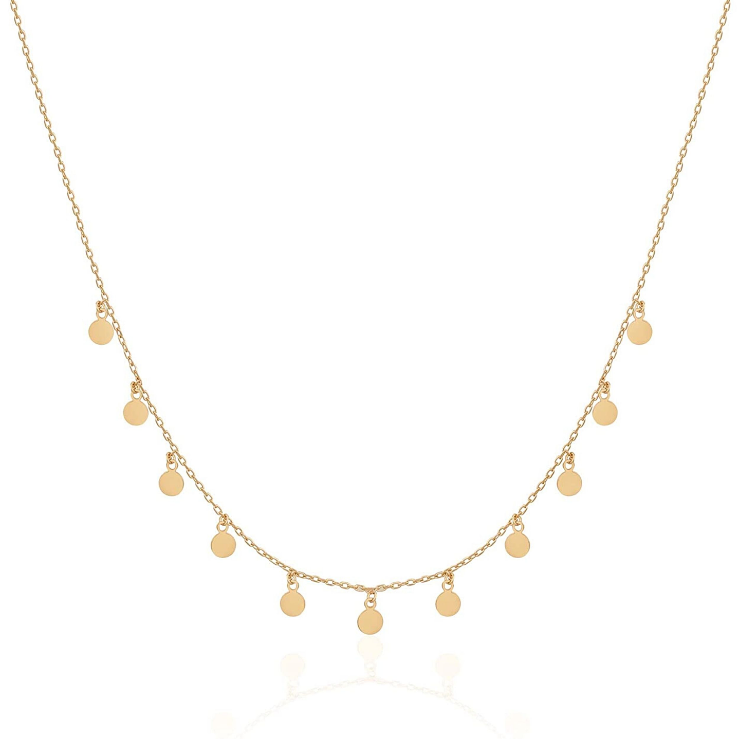 Collar De Plata Con Baño De Oro Minimedallas  1