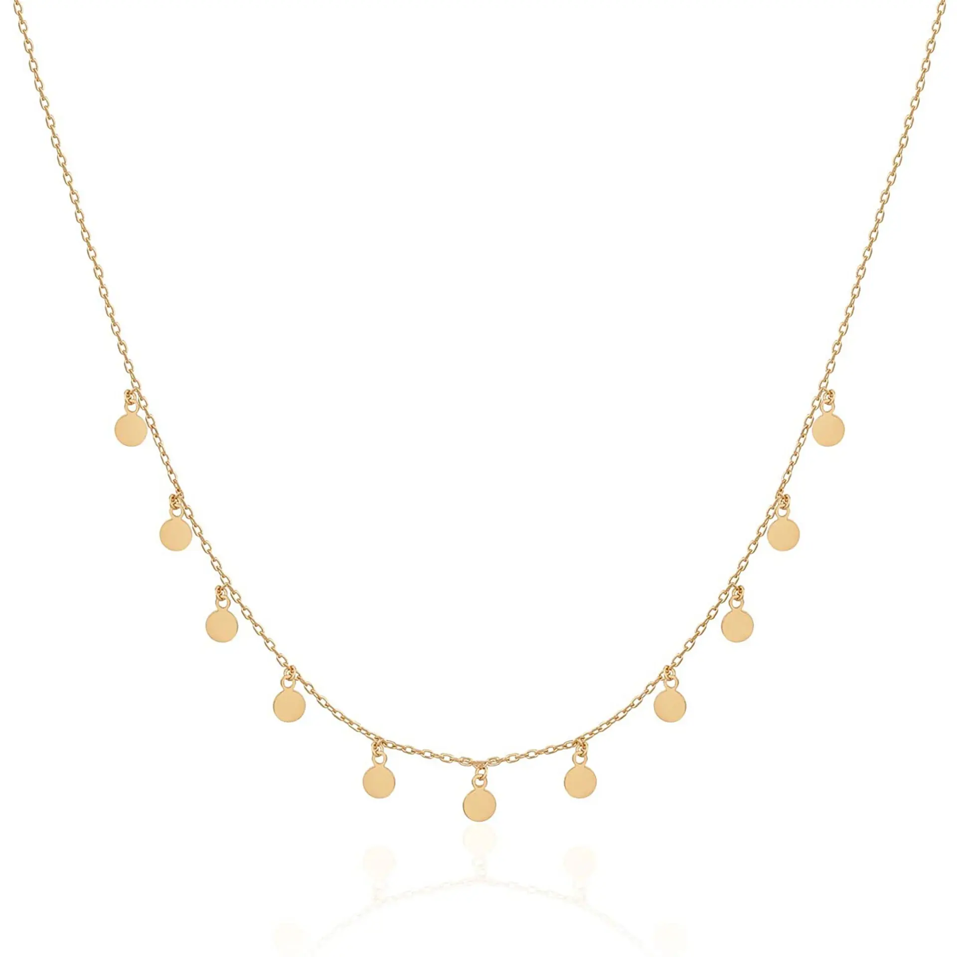 Collar De Plata Con Baño De Oro Minimedallas  1