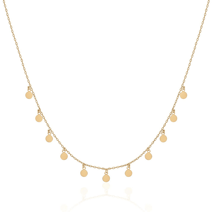 Collar De Plata Con Baño De Oro Minimedallas  1