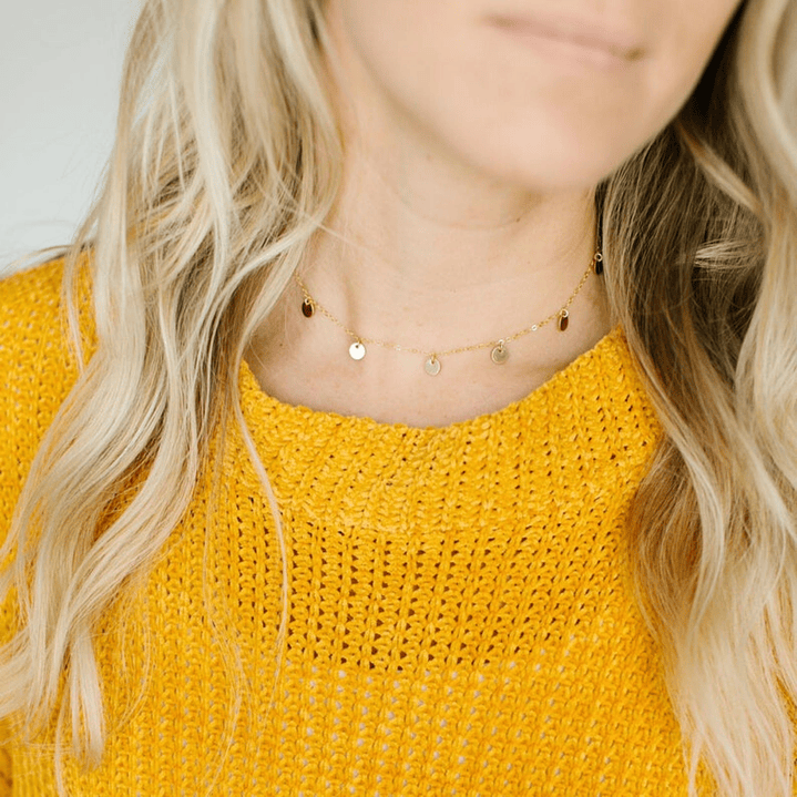 Collar De Plata Con Baño De Oro Minimedallas  3