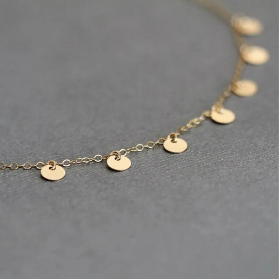 Collar De Plata Con Baño De Oro Minimedallas  4