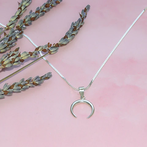 Collar Media Luna · Plata 925